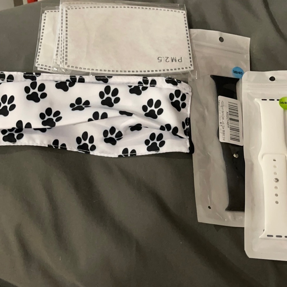 New paw print face mask and watch bands